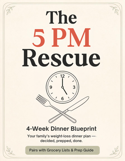 The 5 PM Rescue: 4-Week Dinner Blueprint & Grocery Planner (Digital Download)