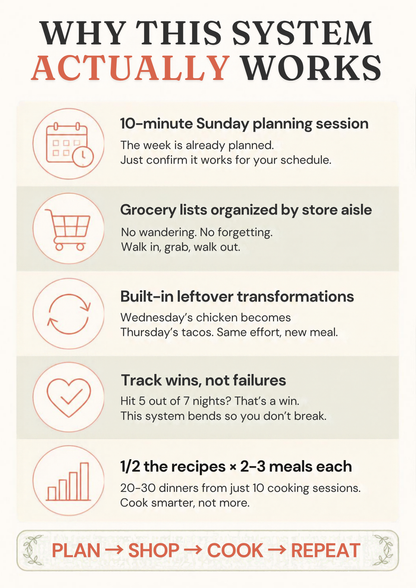 The 5 PM Rescue: 4-Week Dinner Blueprint & Grocery Planner (Digital Download)
